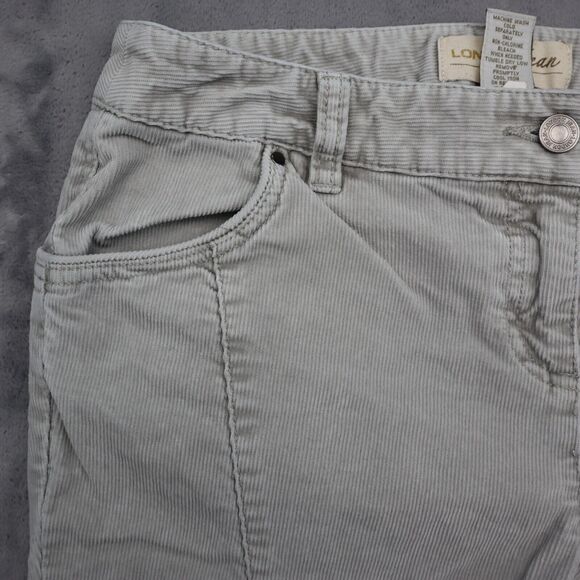 London Pants Womens 6 Gray Chino Bootcut Stretch Corduroy Flat Front Button Zip - Picture 10 of 16